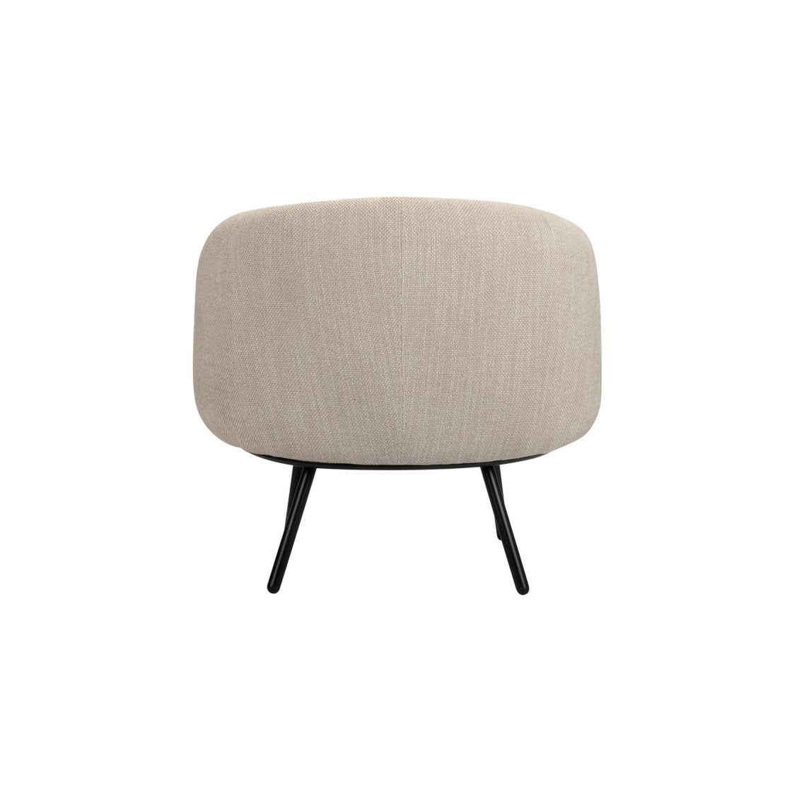 Tijdloze handgemaakte beige loungestoel met hoogwaardige natuurlijke materialen