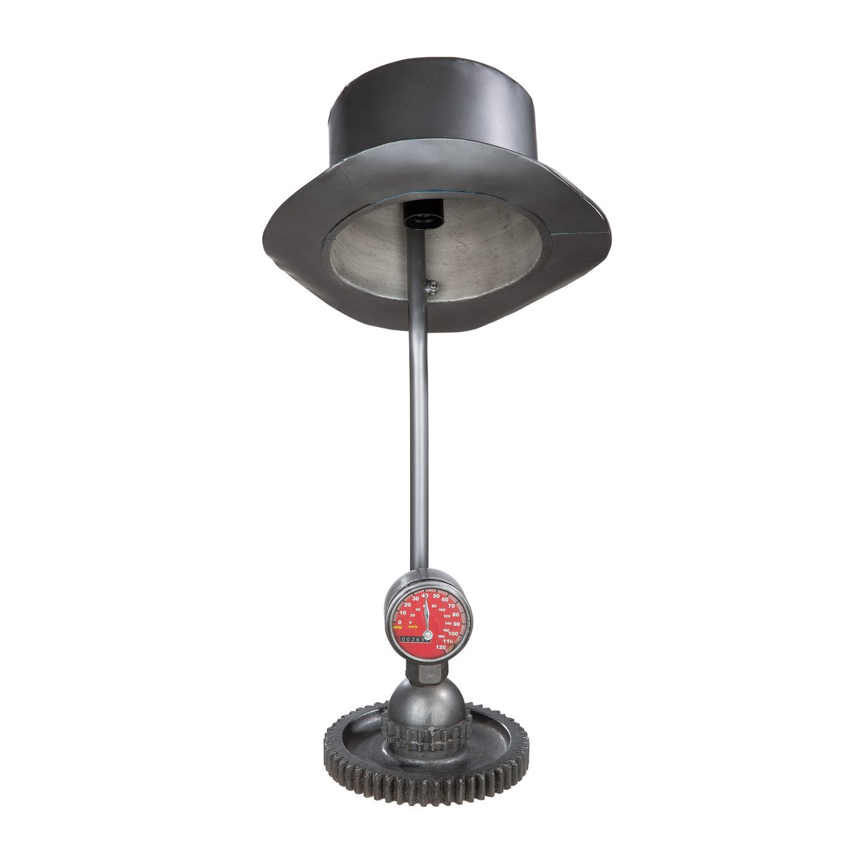 Hat silver metal table lamp