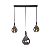 Handcrafted Luxury Pendant Light in Black Smoke Glass Design