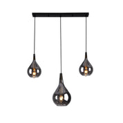 Handgemaakte luxe hanglamp in zwart rookglasontwerp