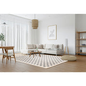 Timeless Handmade Luxury Checkers Rug in Natural Materials