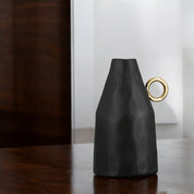 Midnight amphora black and gold aluminium vase