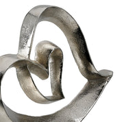 Heart of unity silver aluminium sculpture