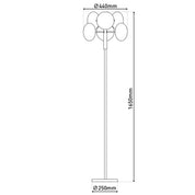 Tijdloze Artisan vloerlamp in rookglas en chromen afwerking