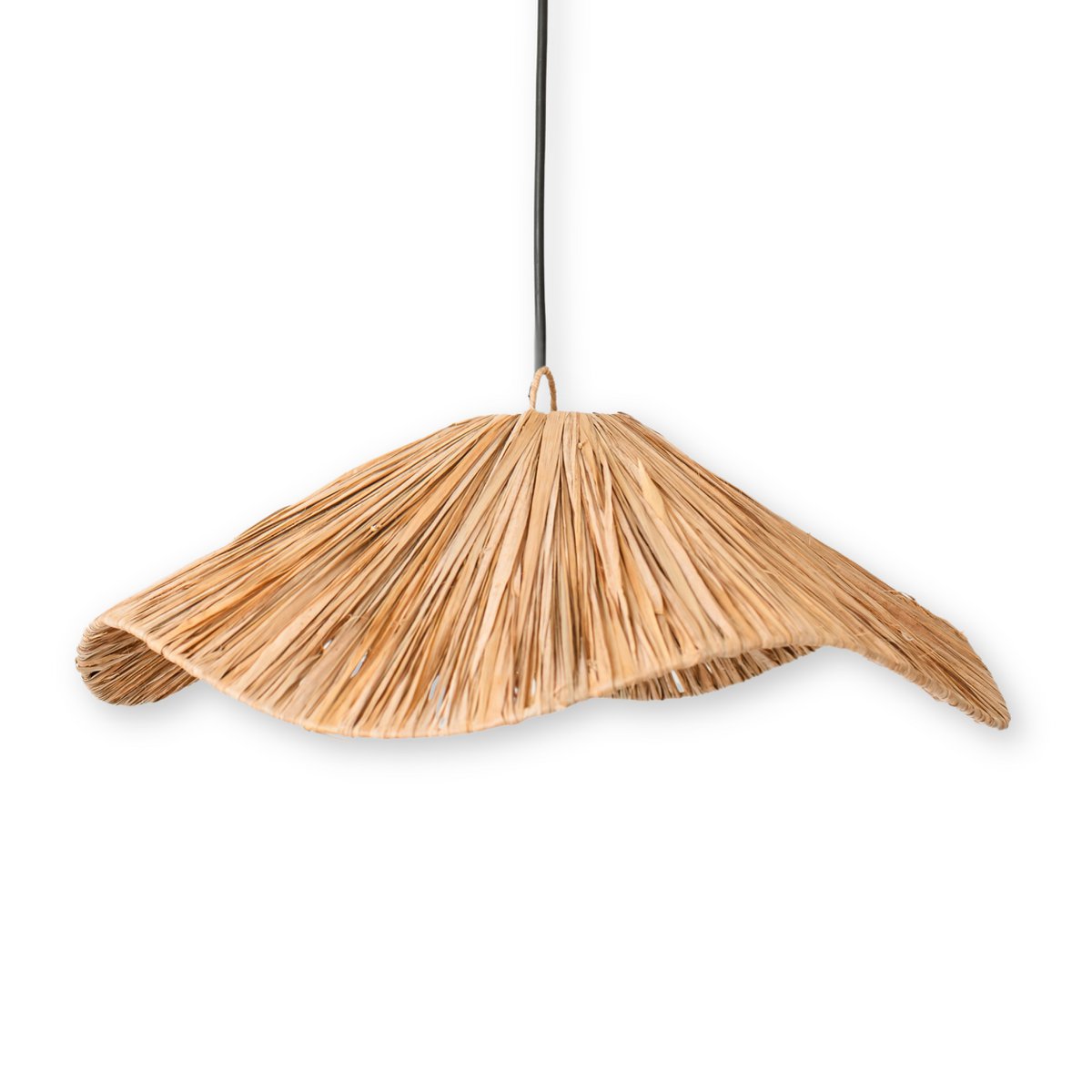 Luxe handgemaakte raffia hanglamp - Artisan plafondlamp