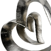 Heart of unity silver aluminium sculpture