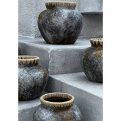 Curated Handmade Artisan Vase in Antique Grey - Timeless Design