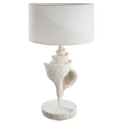 Seahells white resin table lamp