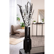 Midnight mosaic black ceramic floor vase