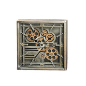 Quadro heritage silver and gold square clock
