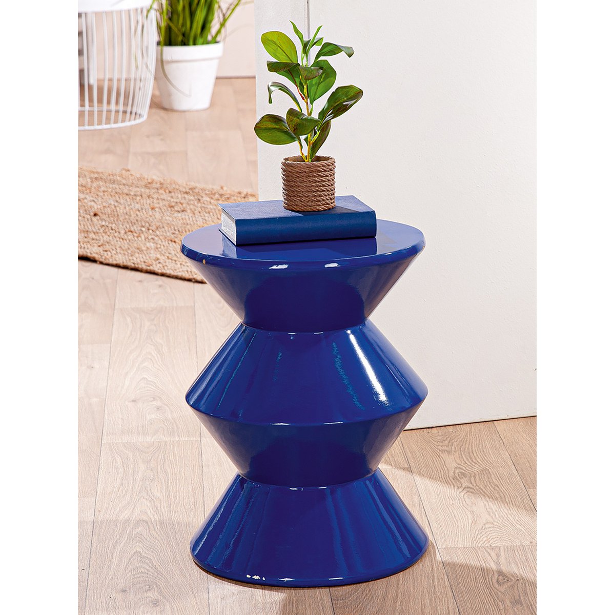 Handcrafted Artisan Side Table in Timeless Geometric Design