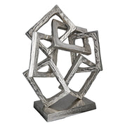 Nexus of strength silver aluminium sculpture