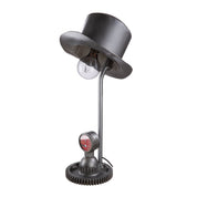 Hat silver metal table lamp