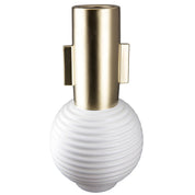 Vessel of light white and gold ceramic vase