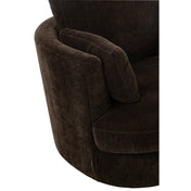 Chélu Luxe Swivel Armchair – Cocoa Brown Textile & Wood