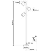 Handcrafted Luxury Metal Floor Lamp with Artisan Fabric Shades