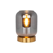 Artisan Crafted Luxury Glass Table Light in Gold and Smoke