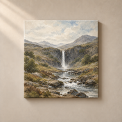 Falling Water Reverie frameless square canvas