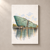 NEMO Science Museum – canvas standalone mockup on beige wall