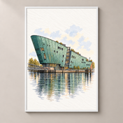 NEMO Science Museum – poster standalone mockup on beige wall