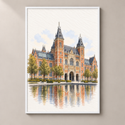 Rijksmuseum in Watercolour – poster standalone mockup on beige wall
