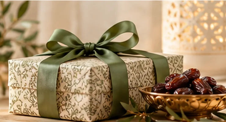 Eid al-Fitr gift with dates and bow
