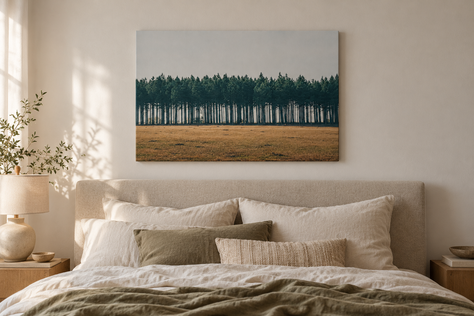 Line of Pines horizontal canvas interior