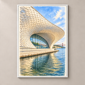 MAAT by the Tagus – poster standalone mockup on beige wall