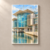 Lisbon Oceanarium by Still Water – canvas standalone mockup on beige wall
