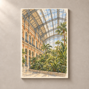 Atocha Tropical Garden in Watercolour – canvas standalone mockup on beige wall