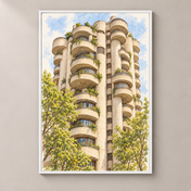 Torres Blancas in Soft Watercolour – poster standalone mockup on beige wall