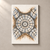 Galleria Vittorio Emanuele II in Watercolour canvas standalone mockup