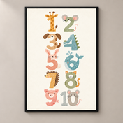 Animal Numbers Parade poster standalone mockup