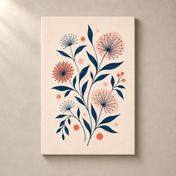 Coral Meadow Blooms canvas standalone mockup