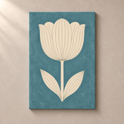 Ivory Tulip on Teal canvas standalone mockup