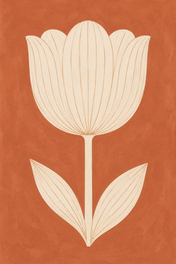 Ivory Tulip on Terracotta, vertical nursery artwork