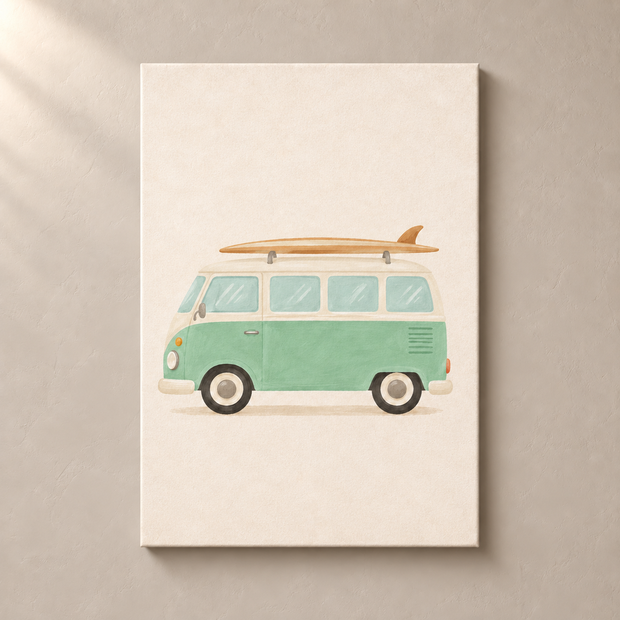 Mint Surf Van canvas standalone mockup