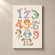 Pastel Animal Numbers canvas standalone mockup