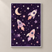 Plum Rocket Adventures poster standalone mockup