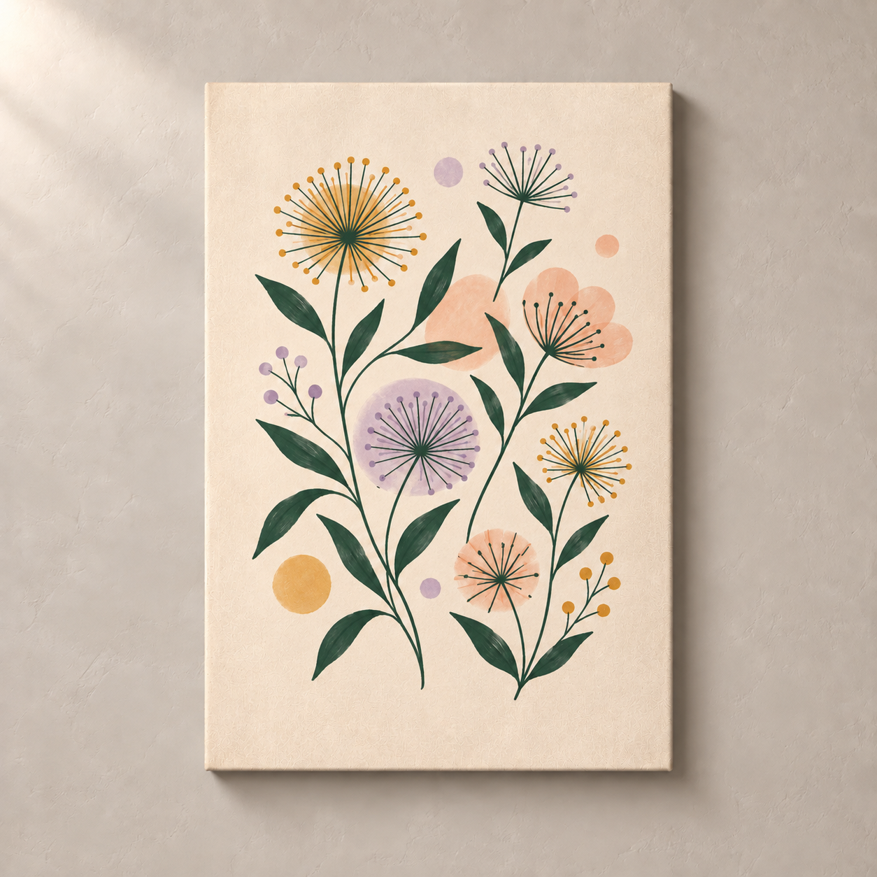 Sage Meadow Blooms canvas standalone mockup