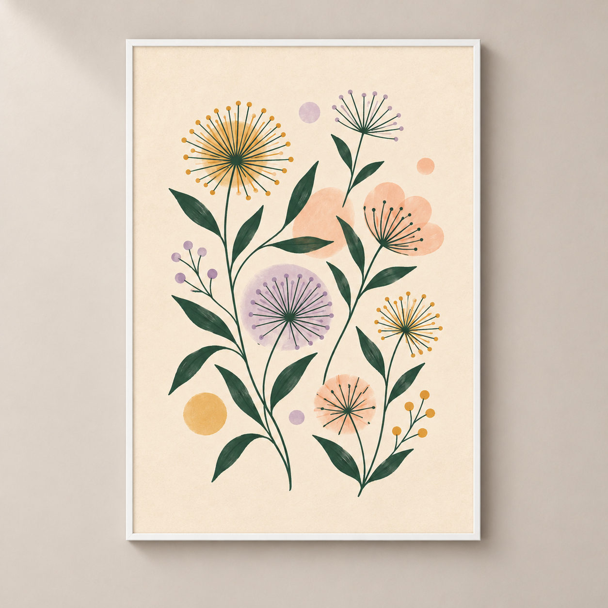 Sage Meadow Blooms poster standalone mockup