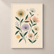 Sage Meadow Blooms poster standalone mockup