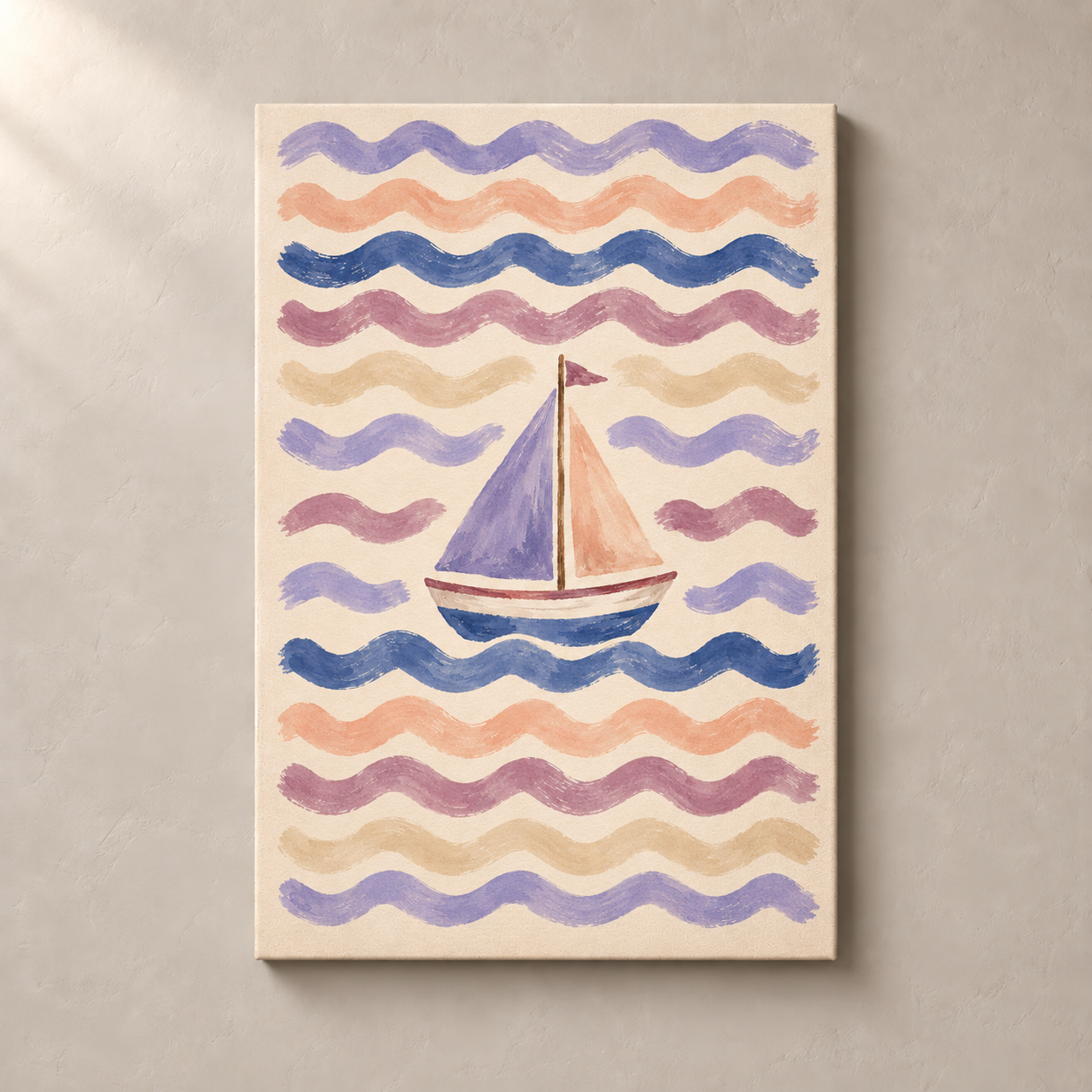 Sailing on Pastel Waves canvas standalone mockup