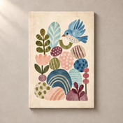 Songbird in a Quiet Garden canvas standalone mockup