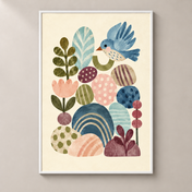 Songbird in a Quiet Garden poster standalone mockup