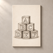 Vintage Alphabet Blocks canvas standalone mockup