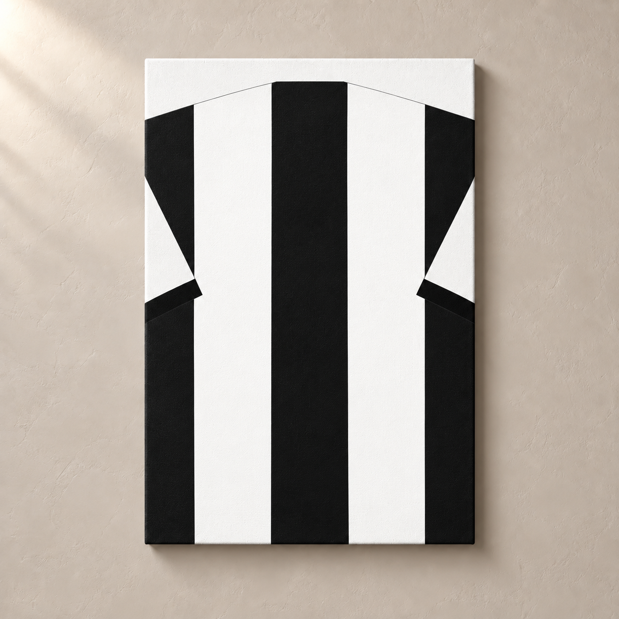 Personalised Football Shirt – Black and White Stripes – canvas standalone mockup