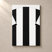 Personalised Football Shirt – Black and White Stripes – canvas standalone mockup
