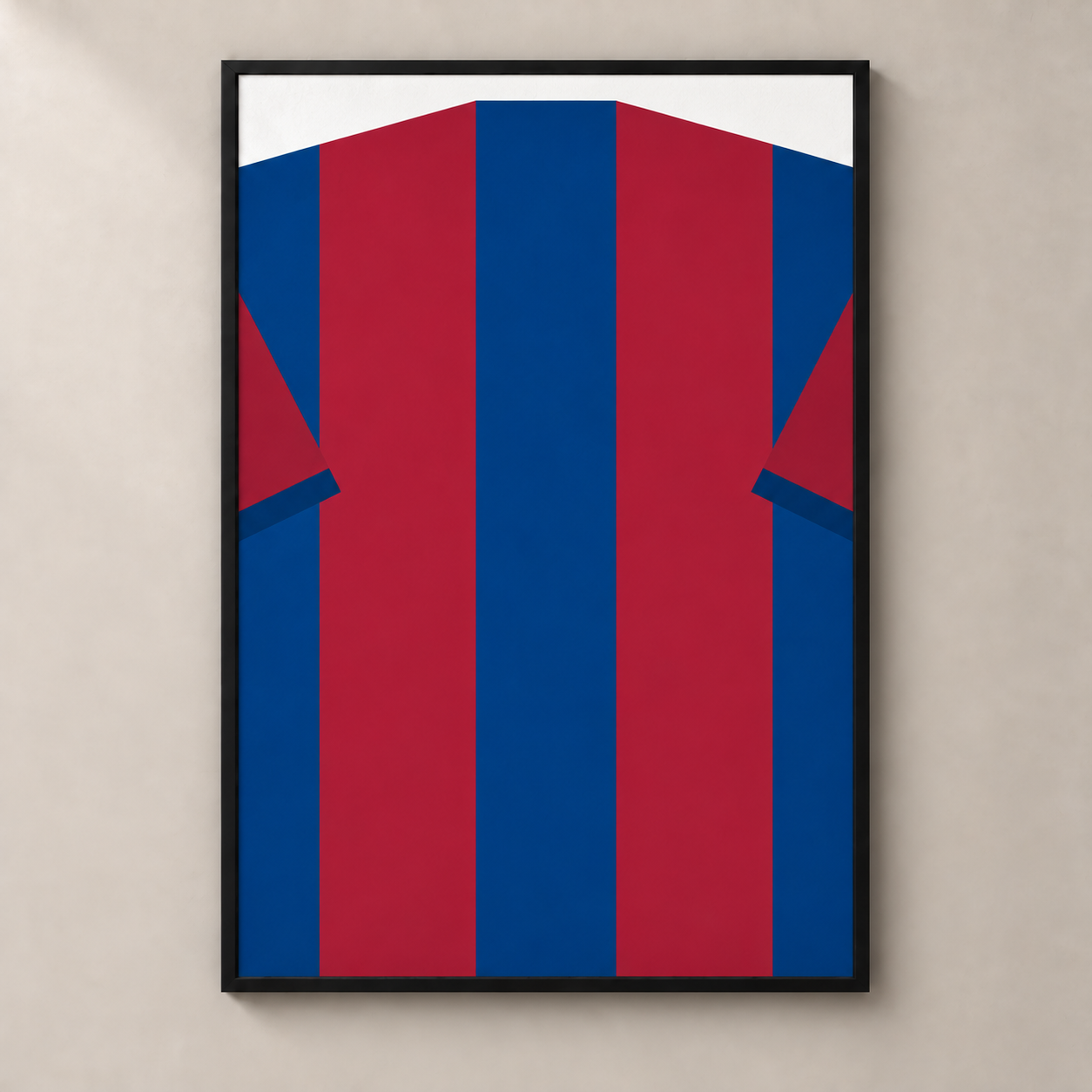 Personalised Football Shirt – Navy and Burgundy Stripes – poster standalone mockup