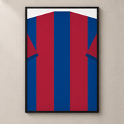 Personalised Football Shirt – Navy and Burgundy Stripes – poster standalone mockup
